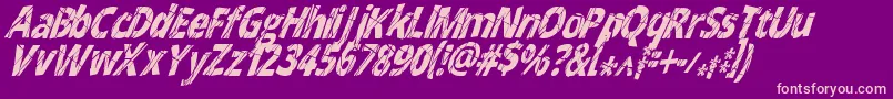 CrackedNarrowitalic Font – Pink Fonts on Purple Background