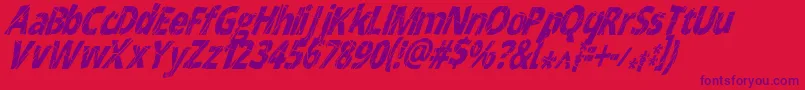 CrackedNarrowitalic Font – Purple Fonts on Red Background