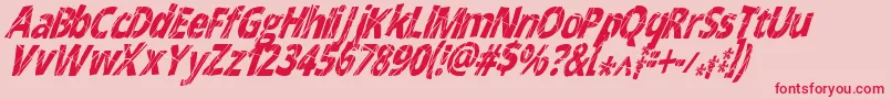 CrackedNarrowitalic Font – Red Fonts on Pink Background