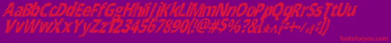 CrackedNarrowitalic Font – Red Fonts on Purple Background