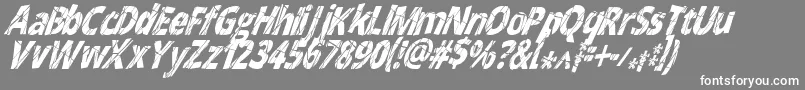 CrackedNarrowitalic Font – White Fonts on Gray Background