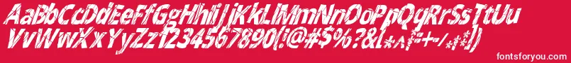 CrackedNarrowitalic Font – White Fonts on Red Background
