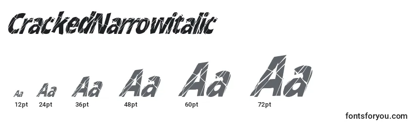 CrackedNarrowitalic Font Sizes