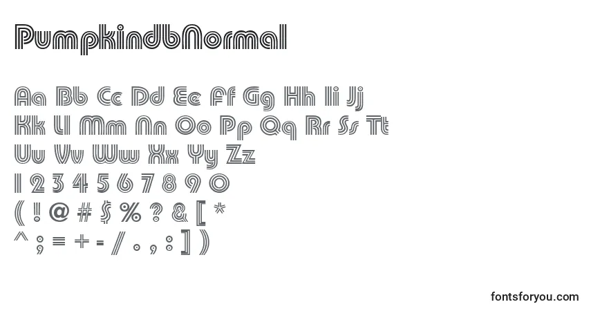 A fonte PumpkindbNormal – alfabeto, números, caracteres especiais