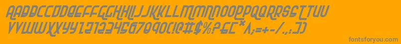 RokikierItalic-Schriftart – Graue Schriften auf orangefarbenem Hintergrund