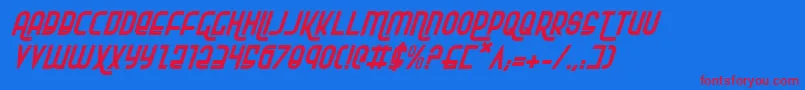 RokikierItalic Font – Red Fonts on Blue Background