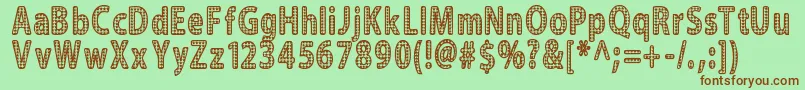 フォントBlinger – 緑の背景に茶色のフォント