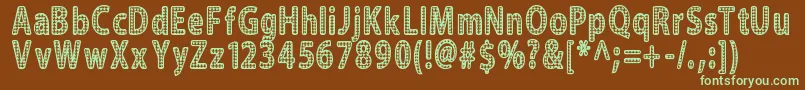 Blinger-fontti – vihreät fontit ruskealla taustalla