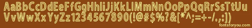 Blinger-fontti – keltaiset fontit ruskealla taustalla