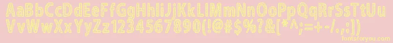 Blinger-Schriftart – Gelbe Schriften auf rosa Hintergrund