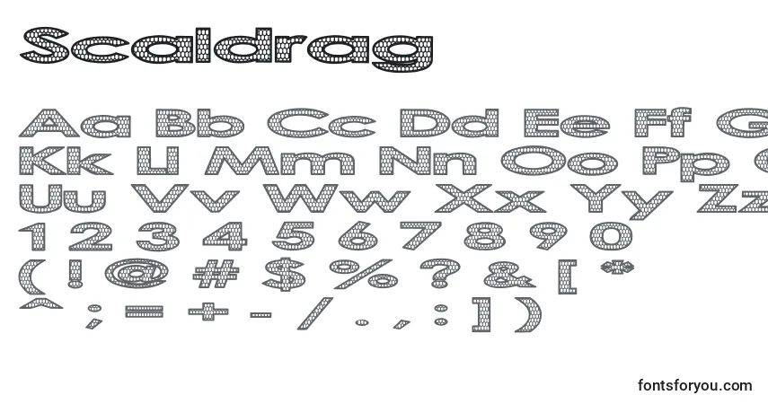 Шрифт Scaldrag – алфавит, цифры, специальные символы
