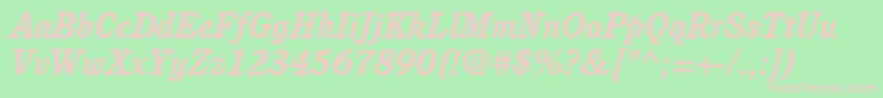 ItcCushingLtBoldItalic Font – Pink Fonts on Green Background