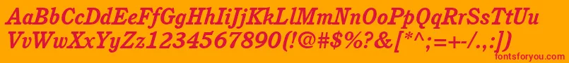 ItcCushingLtBoldItalic Font – Red Fonts on Orange Background