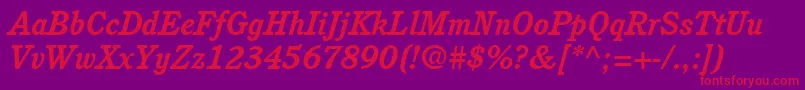 ItcCushingLtBoldItalic Font – Red Fonts on Purple Background