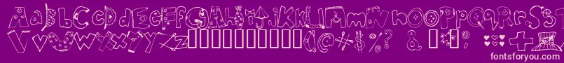 Inmycloset Font – Pink Fonts on Purple Background