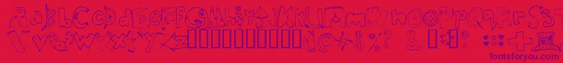 Inmycloset Font – Purple Fonts on Red Background