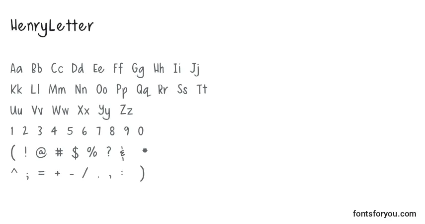 Шрифт HenryLetter – алфавит, цифры, специальные символы