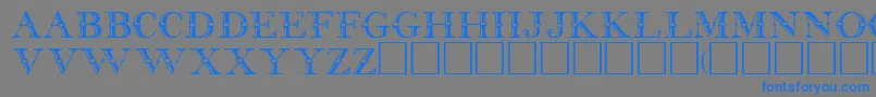 BettineRegular-Schriftart – Blaue Schriften auf grauem Hintergrund