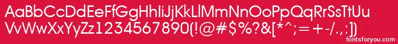 Avant13 Font – White Fonts on Red Background