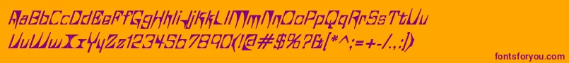 Glaukau-Schriftart – Violette Schriften auf orangefarbenem Hintergrund
