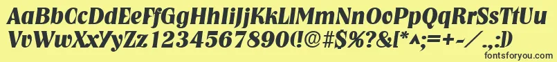 NashvillelhBoldItalic Font – Black Fonts on Yellow Background