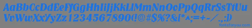 NashvillelhBoldItalic Font – Blue Fonts on Gray Background