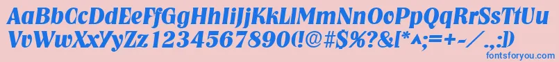 NashvillelhBoldItalic Font – Blue Fonts on Pink Background