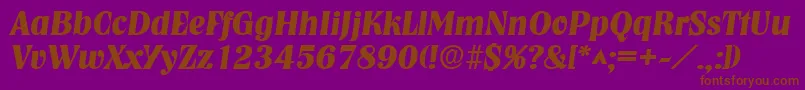 NashvillelhBoldItalic Font – Brown Fonts on Purple Background