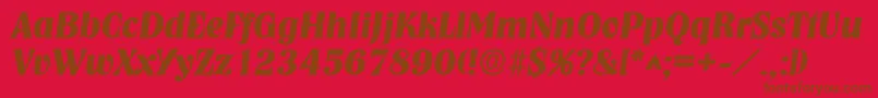 NashvillelhBoldItalic Font – Brown Fonts on Red Background