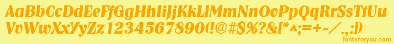 NashvillelhBoldItalic Font – Orange Fonts on Yellow Background