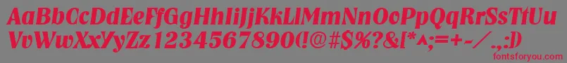 NashvillelhBoldItalic Font – Red Fonts on Gray Background