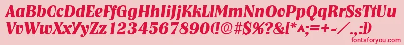 NashvillelhBoldItalic Font – Red Fonts on Pink Background