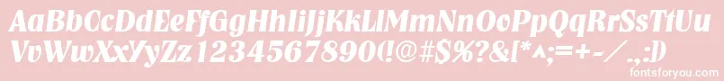 NashvillelhBoldItalic Font – White Fonts on Pink Background