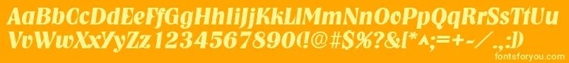 NashvillelhBoldItalic Font – Yellow Fonts on Orange Background