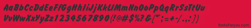 BrushhandRegular Font – Black Fonts on Red Background