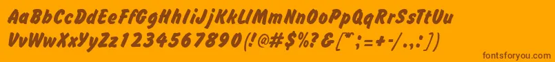 BrushhandRegular-fontti – ruskeat fontit oranssilla taustalla