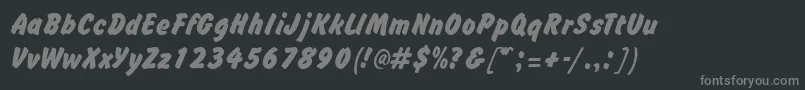 フォントBrushhandRegular – 黒い背景に灰色の文字