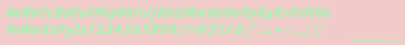 BrushhandRegular Font – Green Fonts on Pink Background