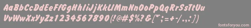 BrushhandRegular Font – Pink Fonts on Gray Background