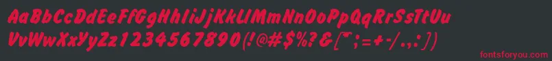 BrushhandRegular Font – Red Fonts on Black Background