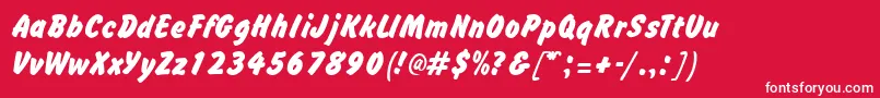 BrushhandRegular Font – White Fonts on Red Background