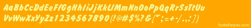 More about BrushhandRegular Font BrushhandRegular Font – Yellow Fonts on Orange Background