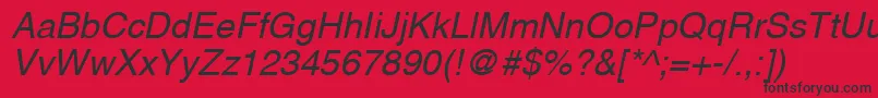 HelveticaLtOblique Font – Black Fonts on Red Background