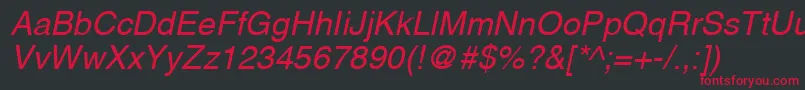HelveticaLtOblique Font – Red Fonts on Black Background