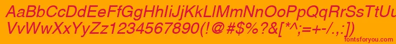 HelveticaLtOblique Font – Red Fonts on Orange Background