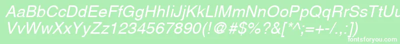 HelveticaLtOblique Font – White Fonts on Green Background