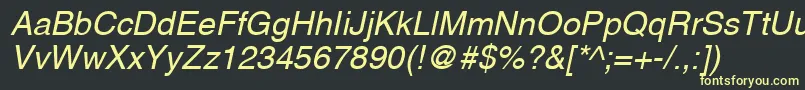 HelveticaLtOblique Font – Yellow Fonts on Black Background