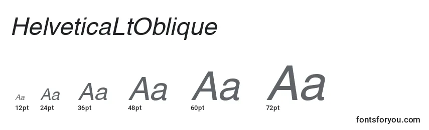 HelveticaLtOblique Font Sizes