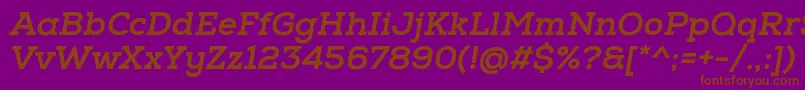 NexaSlabXboldOblique-fontti – ruskeat fontit violetilla taustalla