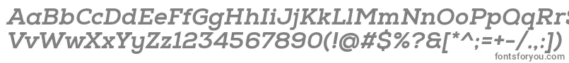 フォントNexaSlabXboldOblique – 白い背景に灰色の文字